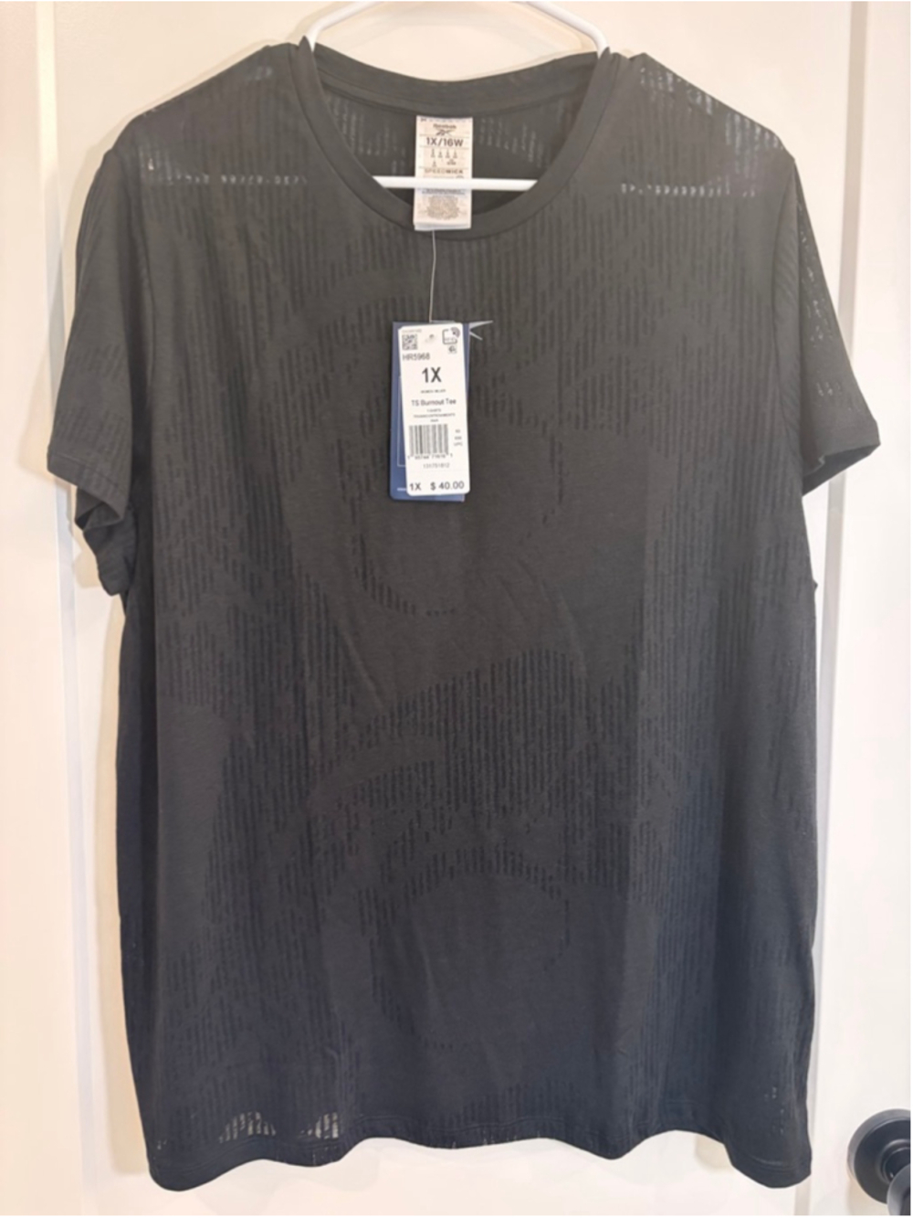 Reebok Black Speedwick Mesh Workout Tee NWT 1X